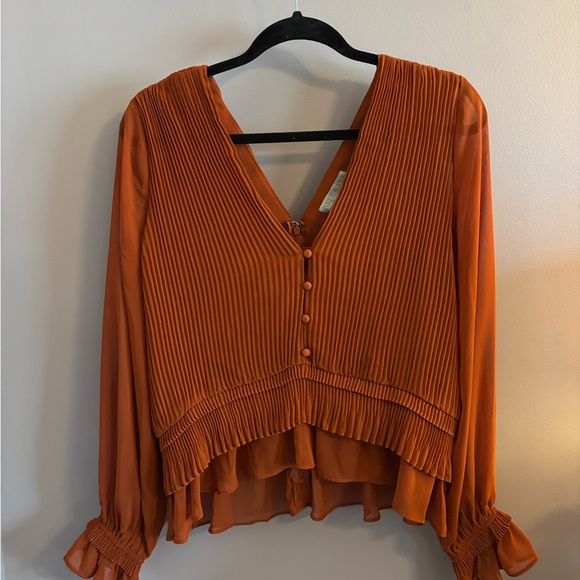 Rust Button-Down Blouse - Picture 2 of 3